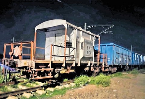 The goods train where the electrocution happened on Sunday.