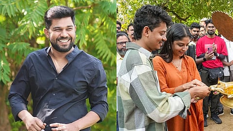 Sharafudheen, Sangeeth Prathap and Akhila Bhargavan from the launch of Medical Miracle (L-R)