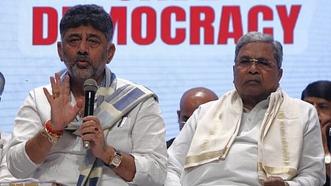 Karnataka Chief Minister Siddaramaiah and
Deputy Chief Minister DK Shivakumar.