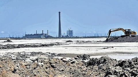 The dried-up fly ash pond of Vallur Thermal Power Station in N Chennai.
