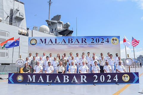 The Exercise Malabar is being held between 10 and 18 November. The Harbour Phase will take place from 10 to 12 November, while the Sea Phase will be conducted between 13 and 17 November.