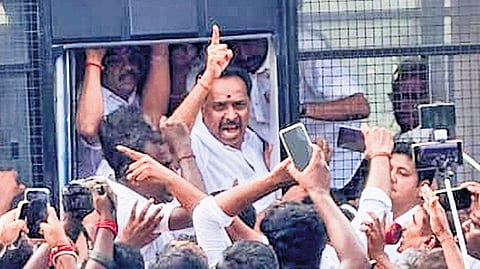 More than 200 people, including Congress MP S Jothimani and former AIADMK minister M R Vijayabhaskar, were held for staging a protest