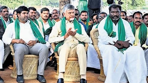 CM Chandrababu Naidu during the release of Annadata Sukhibhava second installment at Pendlimarri in Kadapa district on Wednesday