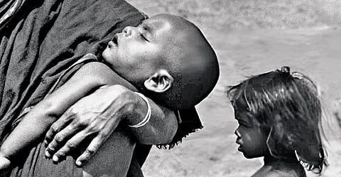 A family displaced after the Nellie violence in 1983