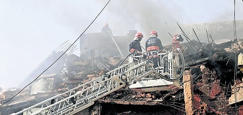 Fire officials trying to control blaze at Naraina industrial area