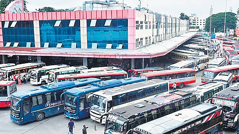 A significant number of interstate luxury private buses conducting services to Bengaluru and Hyderabad from various points in Kerala remain off the road.