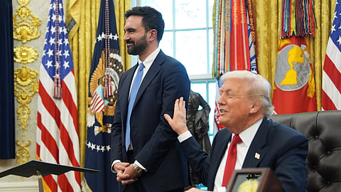 President Donald Trump talks after meeting with New York City Mayor-elect Zohran Mamdani in the Oval Office of the White House, Friday, Nov. 21, 2025, in Washington.