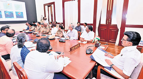 Chief Minister MK Stalin chairing the SDMA meeting on Thursday