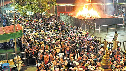 A rush of devotees was witnessed at Sabarimala on Friday
