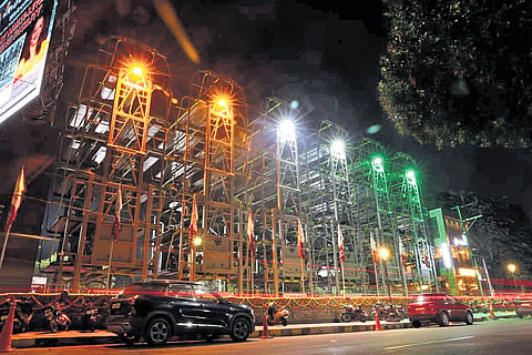 The multi-level parking facility that was inaugurated by Hyderabad Mayor Gadwal Vijayalaxmi near KBR Park on Saturday