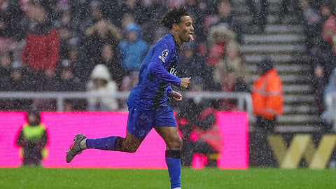 Bournemouth's Tyler Adams celebrates scoring their side's second goal of the game during the Premier League match at the Stadium of Light in Sunderland on Saturday Nov. 29, 2025.