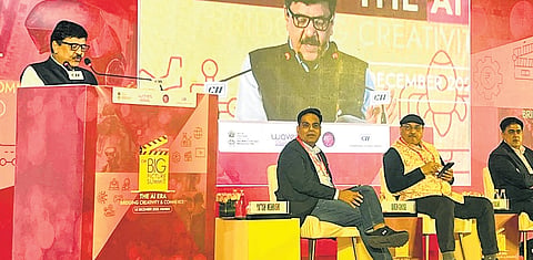 Minister Kandula Durgesh addressing industry leaders and investors at the CII Big Picture Summit-2025 held in Mumbai on Monday