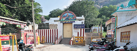 Pathway leading to the Sikandar Badusha Dargah, near the ancient stone pillar atop the hill, remains deserted.