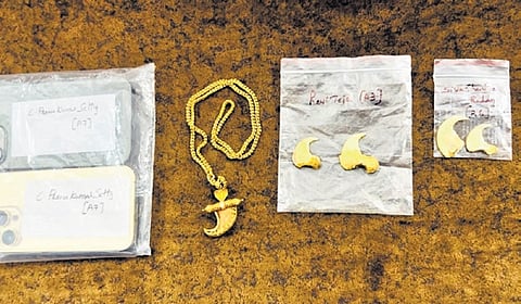 Nandyal forest officials arrested seven accused for possessing Leopard-Claw Pendant.