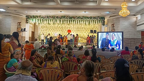 A marriage reception in Hubballi was held online as the couple could not make it following flight cancellations