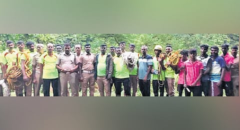 The fire and rescue team along with the police personnel rescued on Friday
