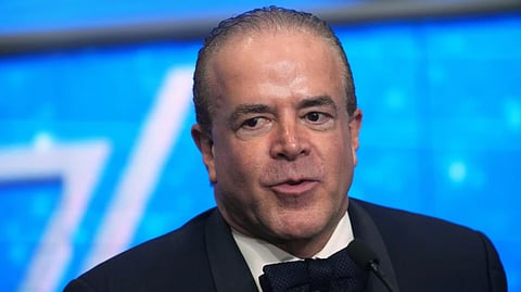 President of the Miss Universe Organization and Mexican businessman Raúl Rocha Cantú attends a press conference after the beauty pageant in Nonthaburi province, Thailand, Friday, Nov. 21, 2025.