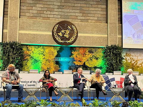 Additional Chief Secretary Supriya Sahu at the official GEO7 side event of UN Environment Programme in Nairobi.