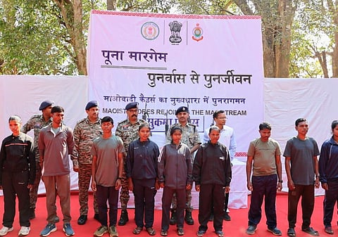 Ten cadres of the banned CPI (Maoist) on Friday surrendered in Sukma in south Chhattisgarh.