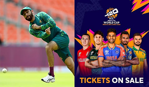 The ICC promotional poster featured only five captains, and excluded Pakistan captain Salman Ali Agha (L).