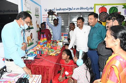 Artificial Intelligence (AI)-based teaching to the skill development of mentally disabled children in Bhavitha center in the district. Collector Rajarshi Shah inaugurated.