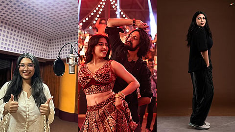 Sanvi Sudeep and still from Mark's 'Mast Malaika'