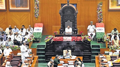 The Assembly session in progress on the last day of the 10-day winter session in Suvarna Vidhana Soudha in Belagavi on Friday