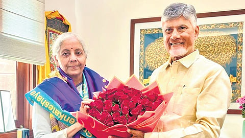 Chief Minister Nara Chandrababu Naidu meets Union Finance Minister Nirmala Sitharaman in New Delhi on Friday