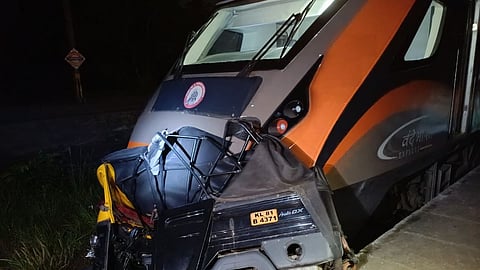 Vande Bharat Express train hits auto.