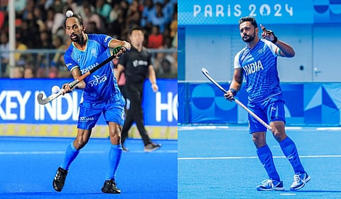Hardik Singh (L) and Harmanpreet Singh