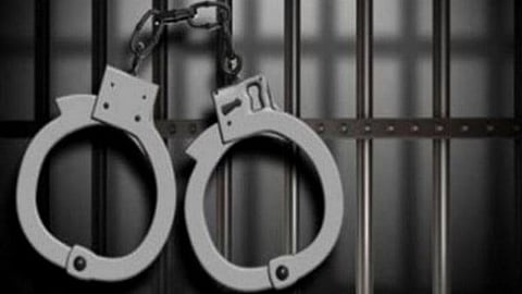 arrested. held