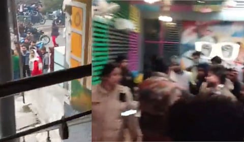 A video purportedly showing activists creating a ruckus inside the café was circulated on social media.