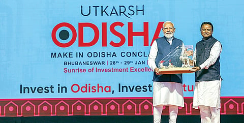 PM Modi with CM Mohan Majhi at Utkarsh Odisha-Make-in-Odisha Conclave