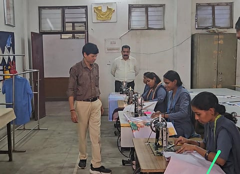 Government Industrial Training Institute (ITI) students convert discarded flex materials into useful products.