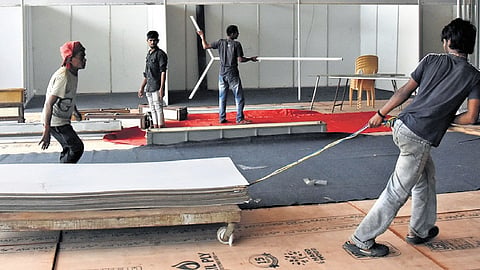 Preparations in full swing at YMCA Grounds in Nandanam.