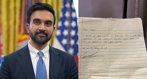 Zohran Mamdani wrote to Umar Khalid after meeting his parents earlier in December last year. Mamdani ended the note writing, “We are all thinking of you.”