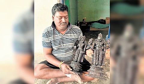 Lord Venkateswara Swamy idols Wood carving work.