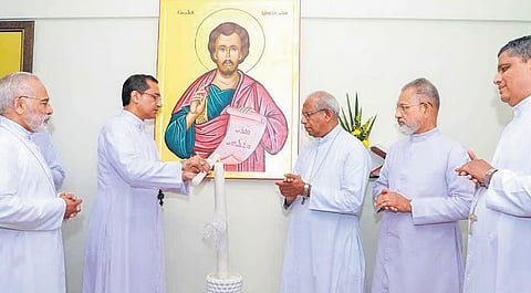 Syro-Malabar Church administrator Mar Sebastian Vaniyapurakkal opening the Synod meeting at Mount St Thomas in Kakkanad on Monday
