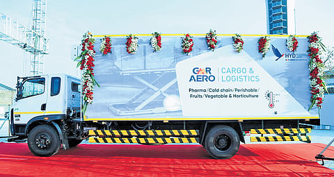 Airside reefer truck was launched by GMR Aero Cargo on Tuesday, marking a transformative milestone in temperature-controlled cargo operations at RGIA