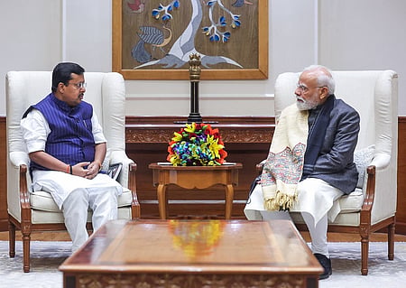 Prime Minister Narendra Modi with BJP President Nitin Nabin.