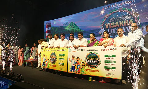 Ministers Kandula Durgesh, Vangalapudi Anitha, Gummadi Sandhya Rani, Dola Bala Veeranjaneya Swamy and Kollu Ravindra took part in the programme and reviewed the arrangements with officials.