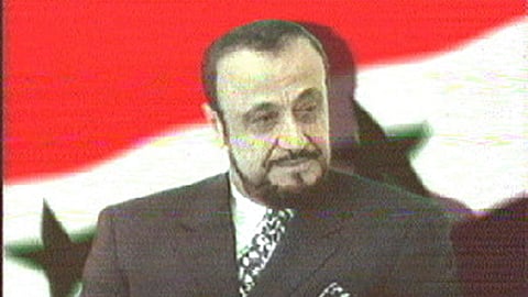 A TV grab shows a photo of Rifaat al-Assad, the exiled brother of Syria's late Preisdent Hafez al-Assad, as it appeared on June 12, 2000 on the London-based Arab News Network (ANN) television station.