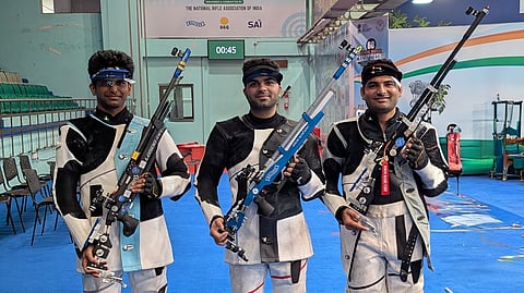 The winners of the 10m air rifle final on Friday