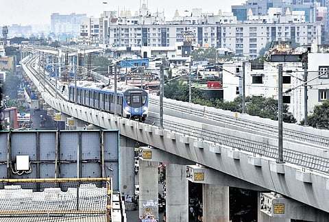 The Chennai Metro Rail Limited (CMRL) conducted a trial run along the 8-km stretch on Sunday