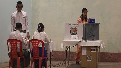 Myanmar junta holds first elections since coup amid ongoing civil war.