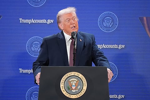 President Donald Trump speaks during an event at Carnegie Mellon Auditorium, Wednesday, Jan. 28, 2026, in Washington.