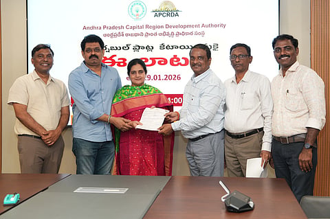 A total of 47 returnable plots were allocated through the e-lottery system conducted at the APCRDA office in Rayapudi, comprising 25 residential plots and 22 commercial plots.