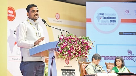 Swain addressing the 9th Sambad Corporate Excellence Awards on Friday