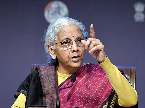 Union Finance Minister Nirmala Sitharaman speaking to presspersons after the budget 2026