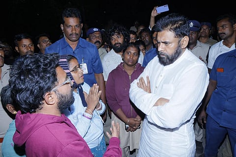 The complaint was brought to the Deputy Chief Minister’s notice on Friday night at the Visakhapatnam airport, when he was returning after concluding his visit to the city.